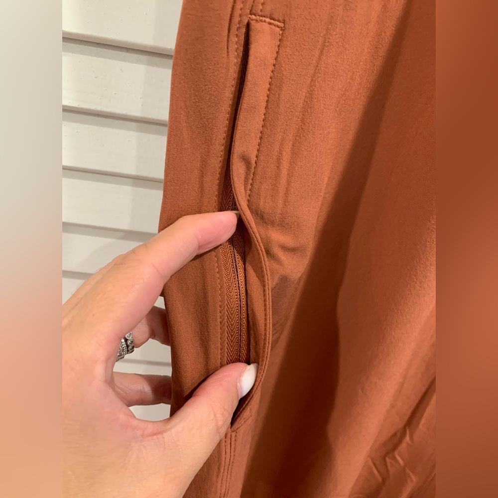 NWOT Athleta The Passenger wide leg jumpsuit brick orange size small - Picture 6 of 9